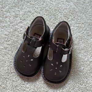 L’amour Brown Leather Girls Shoes